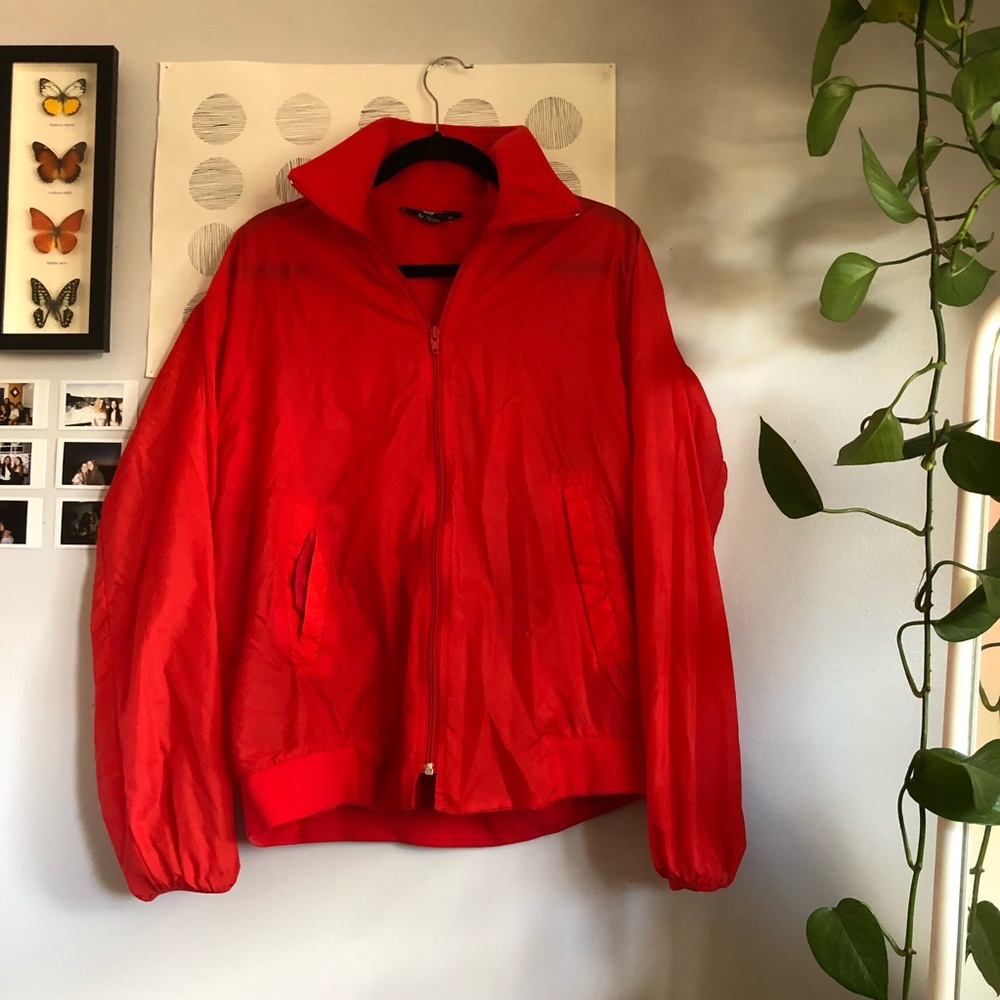 vintage 70s sears red nylon jacket